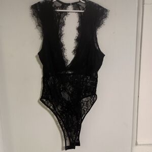 Victoria's Secret Black Lace Bodysuit